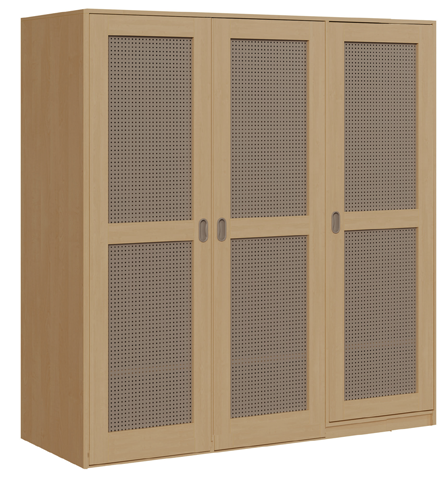 Schrank mit Lochblechtüren, für 20 Liegen, 20 Fächer