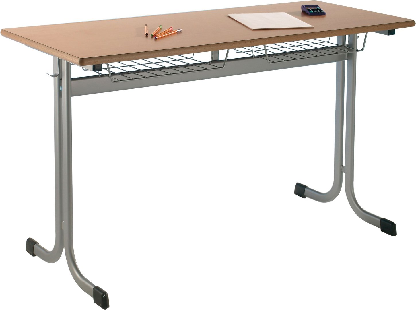 Zweierschülertisch Modell MT Drahtkorbablage