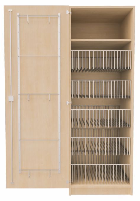 Sportschrank mit 5 Ballkörben/Kleingerätehalter, Tür rechts oder links, 4 Dekore