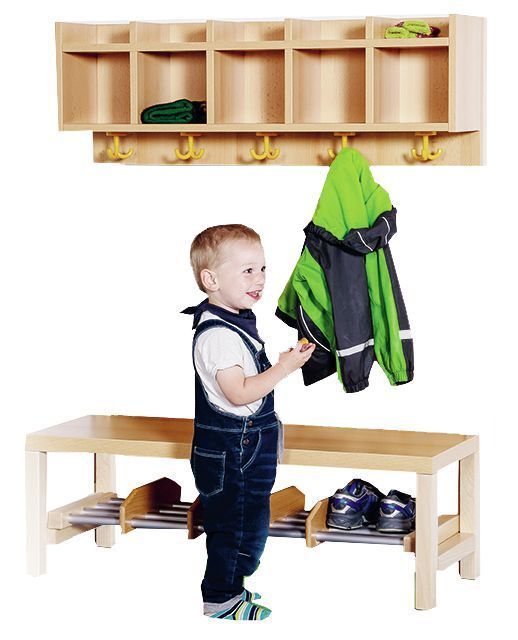 Komplettgarderobe, einfache Ablage, ohne Stütze, Alurost, 4-7 Plätze