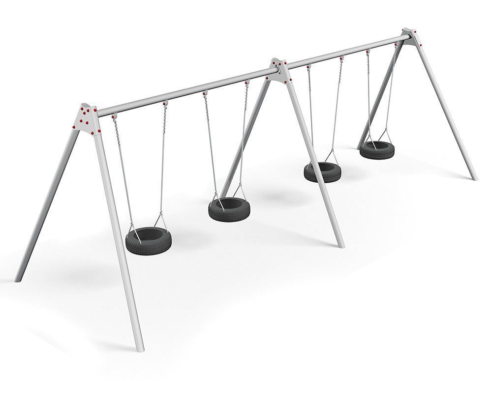Ledon Originals Metallschaukelgestell mit 4 Reifenschaukeln