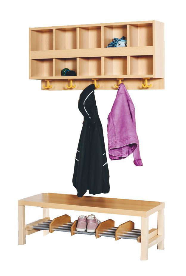 Komplettgarderobe, doppelte Ablage, ohne Stütze, Alurost, 4-7 Plätze