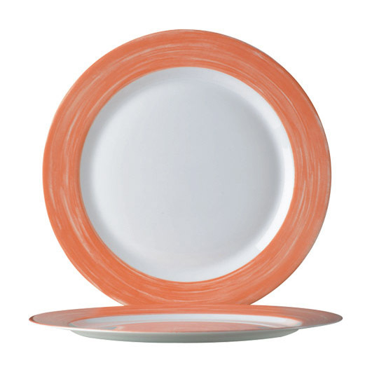 Teller flach 19,5 cm Hartglas Brush Orange