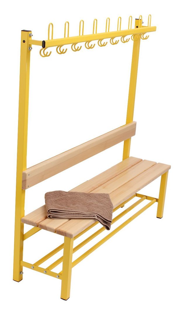 Einseitige Sitzbank, Haken nach vorne, Höhe 165 cm