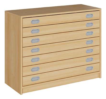 Papierschrank 102 cm breit, 7 Auszüge