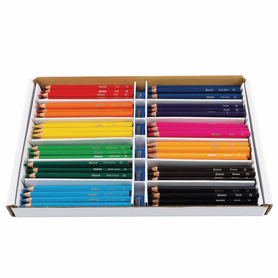 JUMBO Buntstifte 144 Stück und 6 Spitzer