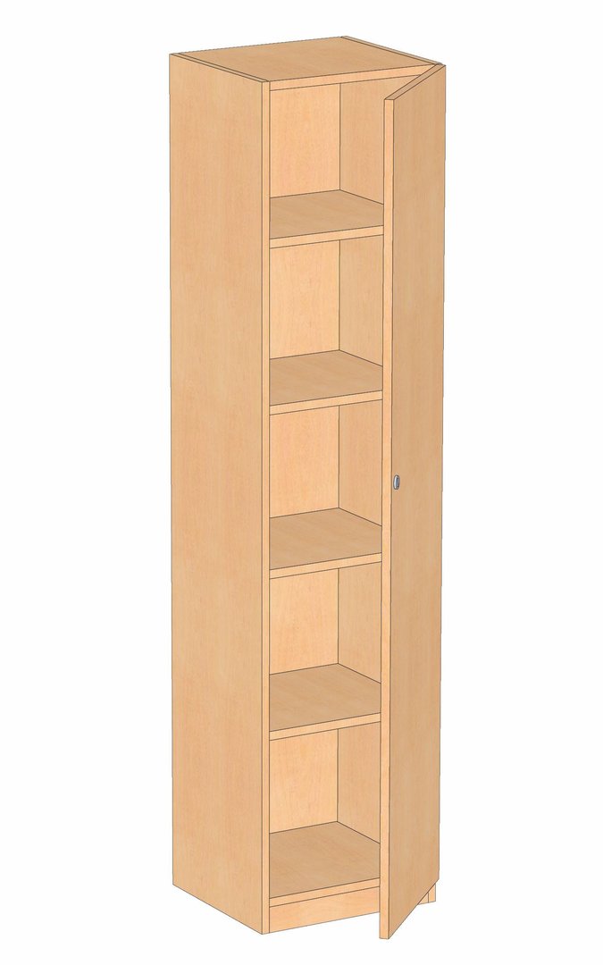 Schrank 1-türig, Tür links, 3 OH, Tiefe 40 cm, Grau