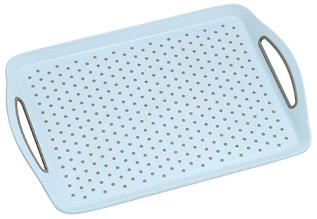 Tablett 45,5 x 32 cm mit Anti-Rutsch-Noppen, blau