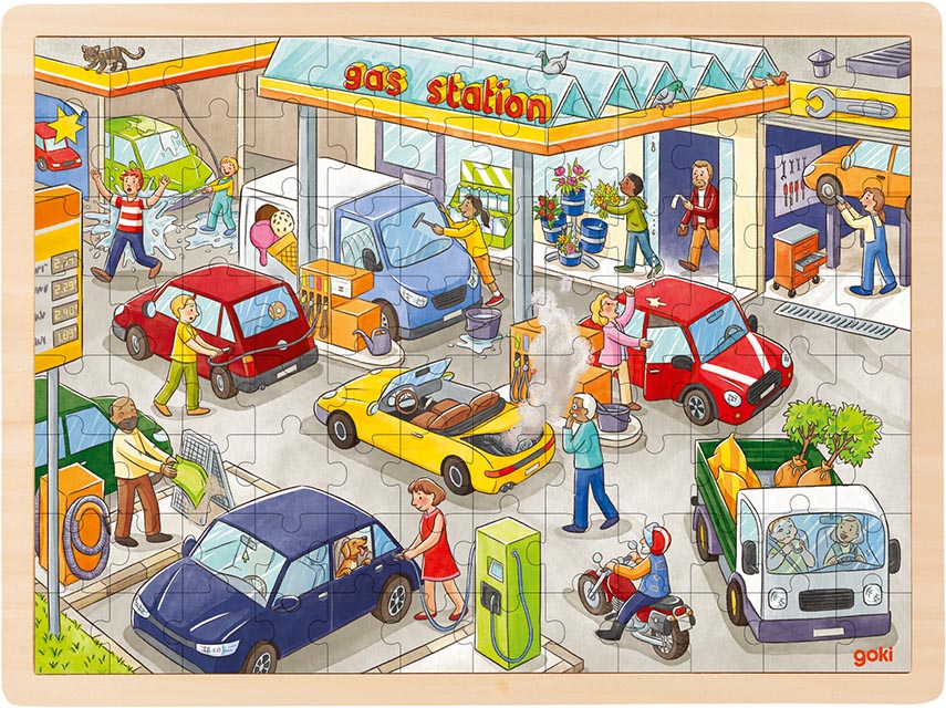 Einlegepuzzle Tankstelle 96 Teile