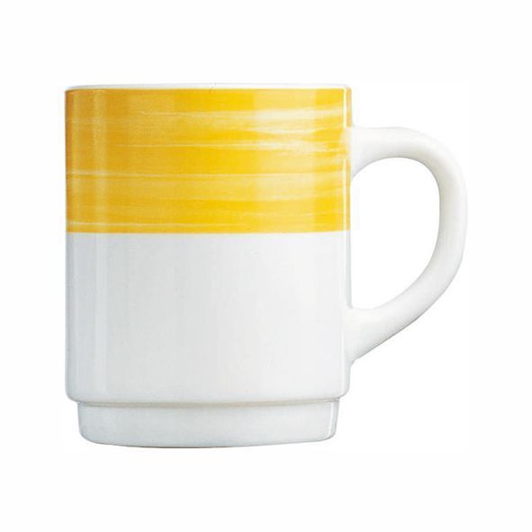 Bockbecher 25 cl Hartglas Brush Yellow