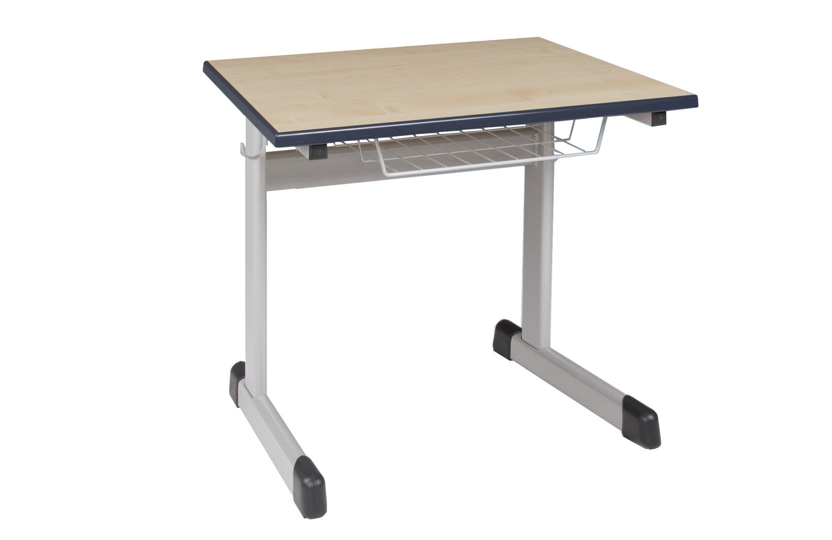 Einerschülertisch Modell T, Drahtkorbablage