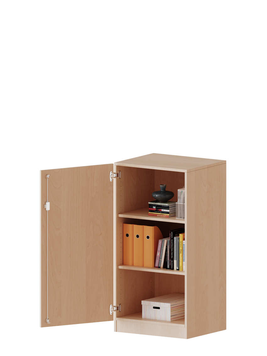 Schrank eintürig, 2 OH, Tür rechts oder links, 4 Dekore