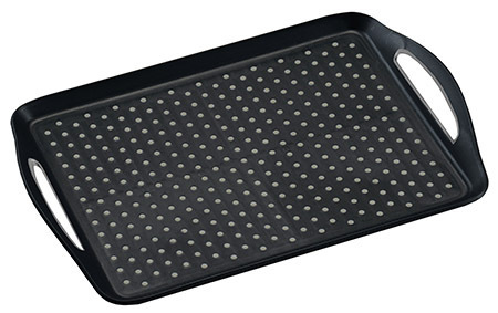 Tablett 45,5 x 32 cm mit Anti-Rutsch-Noppen, schwarz