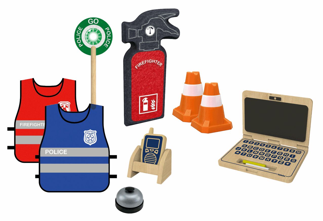 Rollenspiel Set Feuerwehr und Polizei 9 Teile