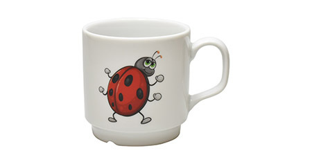 Henkelbecher 20 cl Porzellan, Käfer