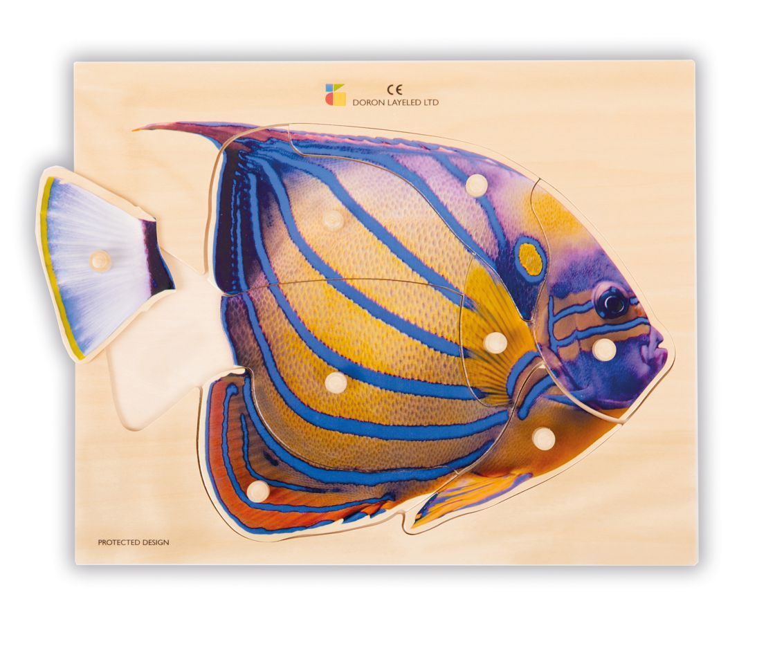 Holz-Puzzle realistisch, Fisch 8 Teile