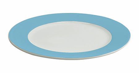 Teller Vision flach 21 cm Porzellan, hellblau