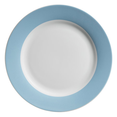 Teller COLORATA flach 24 cm Porzellan, hellblau