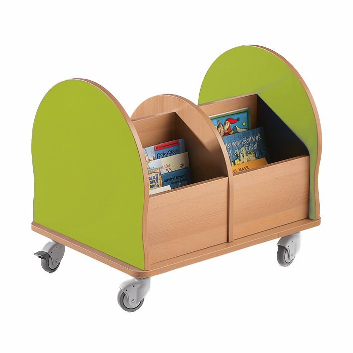 Materialwagen Leseratte Mini, 4 Fächer
