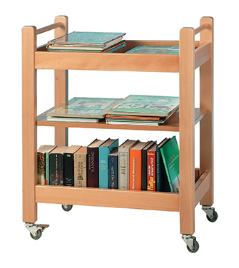 Bücherwagen Buche massiv