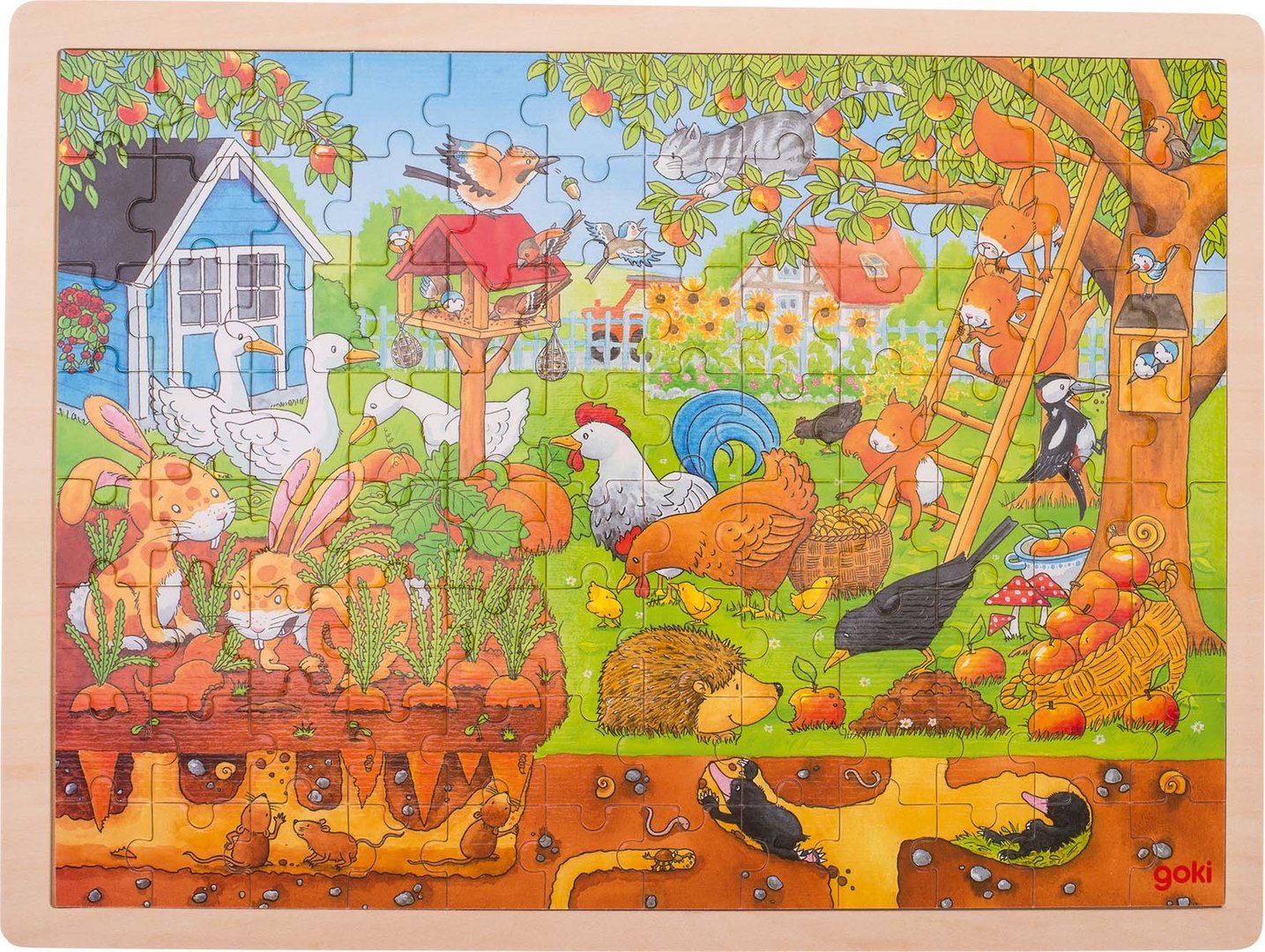 Einlegepuzzle Unser Garten über und unter der Erde 96 Teile