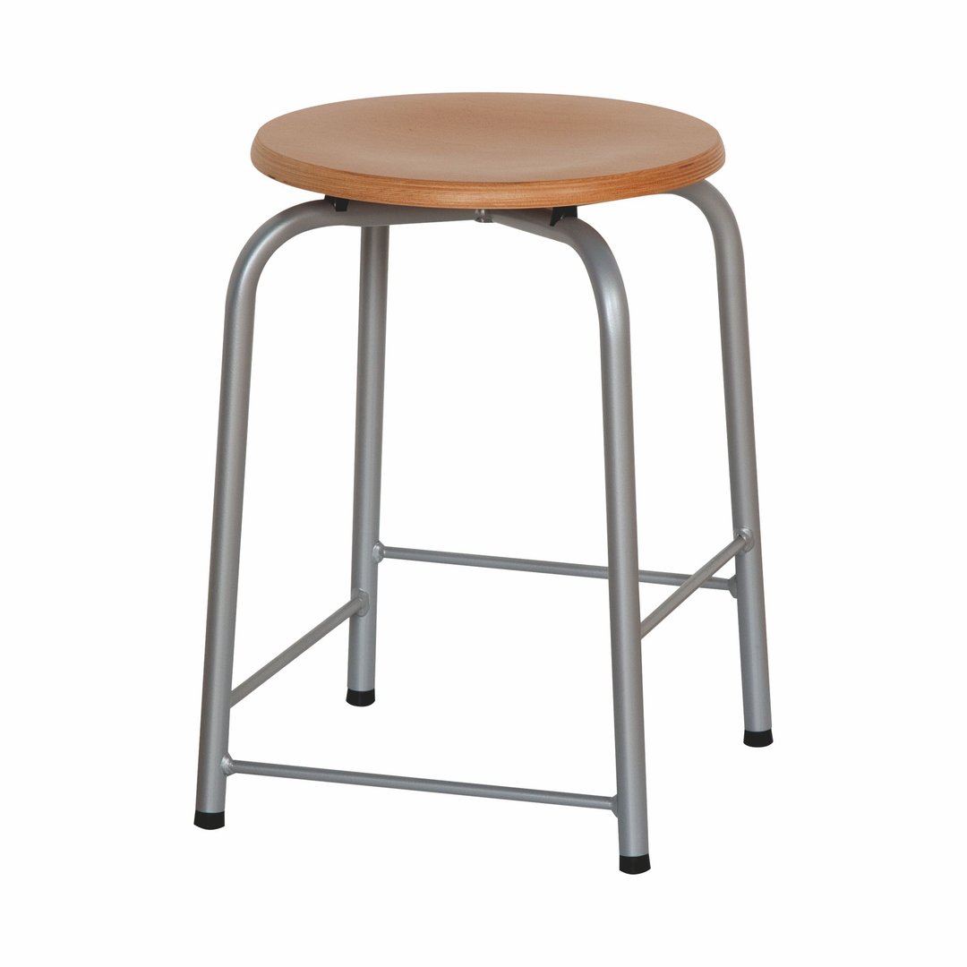 4-Bein-Hocker mit Fußraste für 4 Sitzhöhen