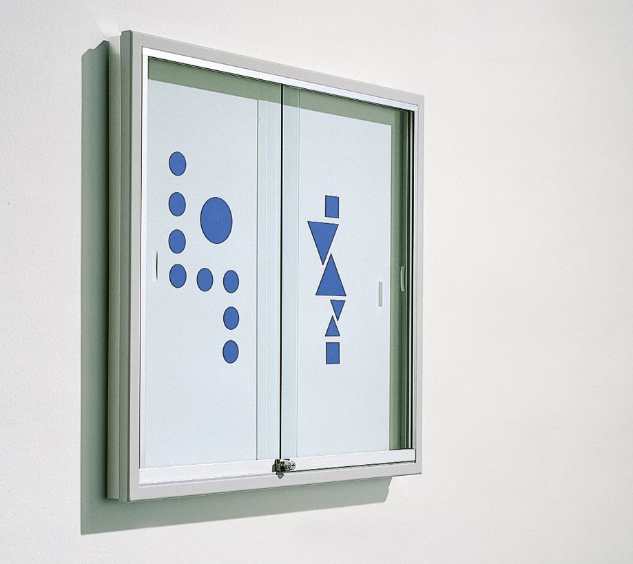 Info Vitrine, RW Stahlemaille weiß, 3 Größen