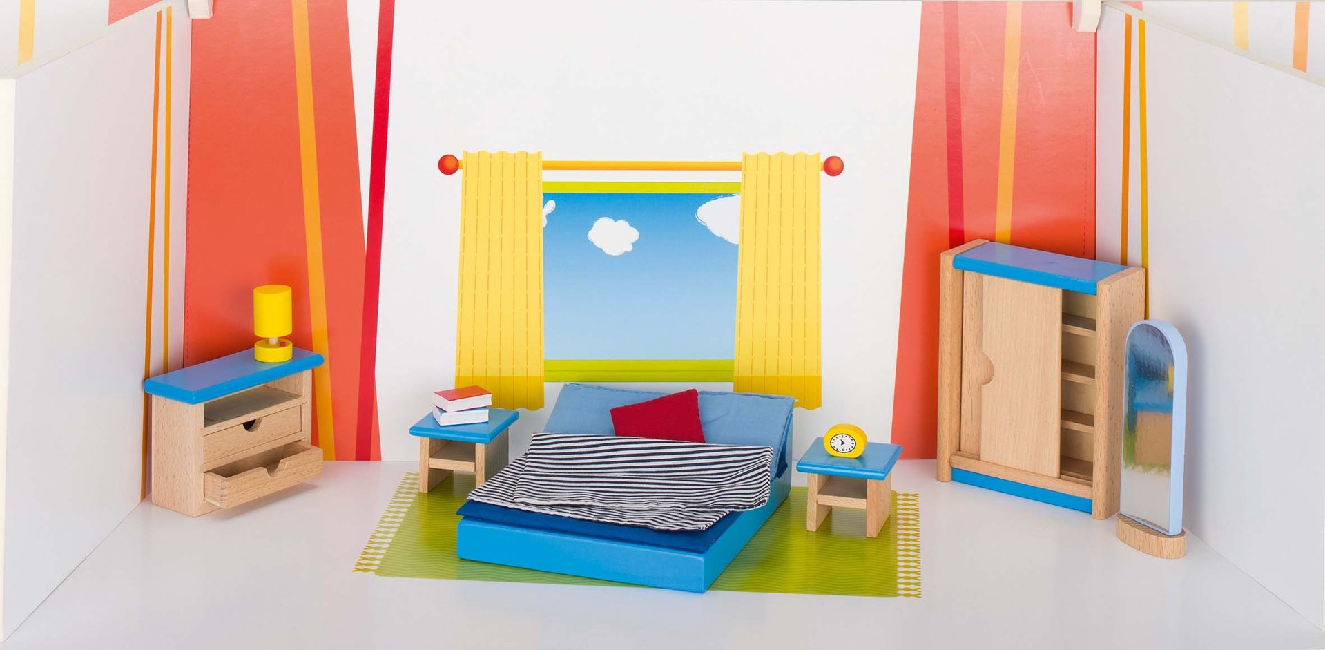 Goki Puppenhausmöbel Schlafzimmer modern