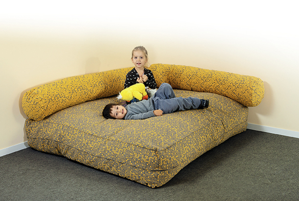 Sitzecke mit Flockenfüllung 3-teilig, 160 cm, viele Farben