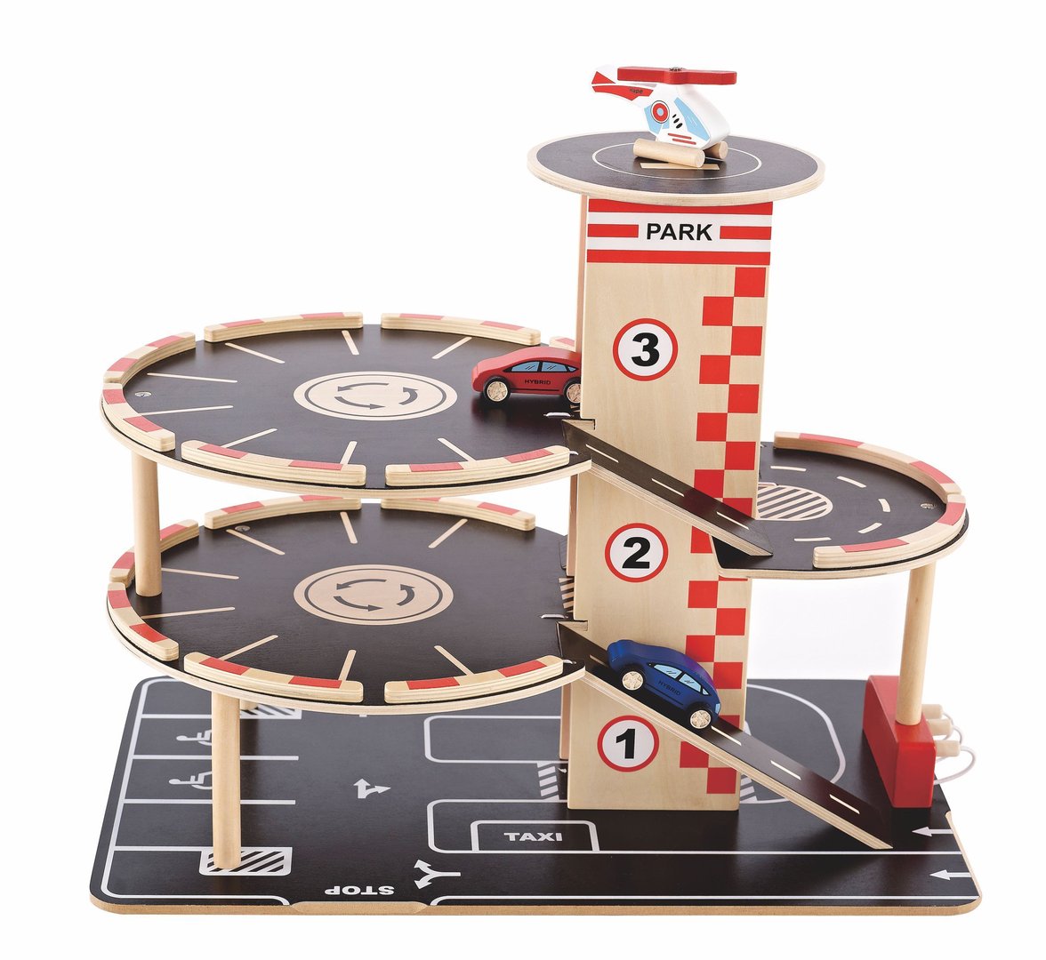 Parkhaus mit 3 Fahrzeugen