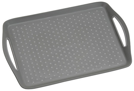Tablett 45,5 x 32 cm mit Anti-Rutsch-Noppen, grau