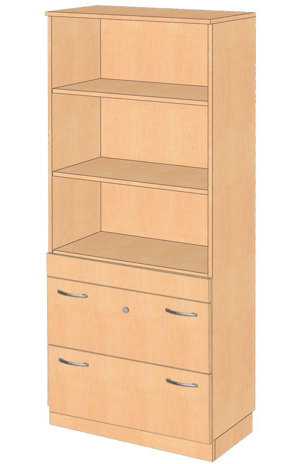 Hängeregistratur-Kombinationsschrank, 2/3 OH, Tiefe 50 cm, Birke