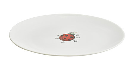 Teller flach 21 cm Porzellan, Käfer