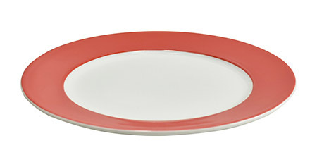 Teller Vision flach 21 cm Porzellan, rot