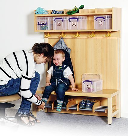Komplettgarderobe, einfache Ablage, Boxen, Paneel-RW, Alurost, 4-7 Plätze