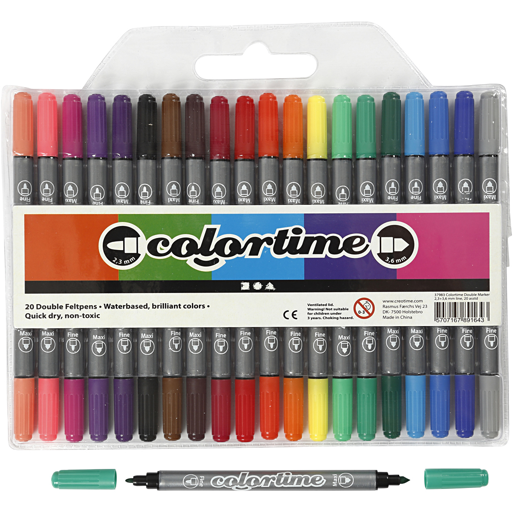 Colortime Dual-Filzstifte 20 Stück