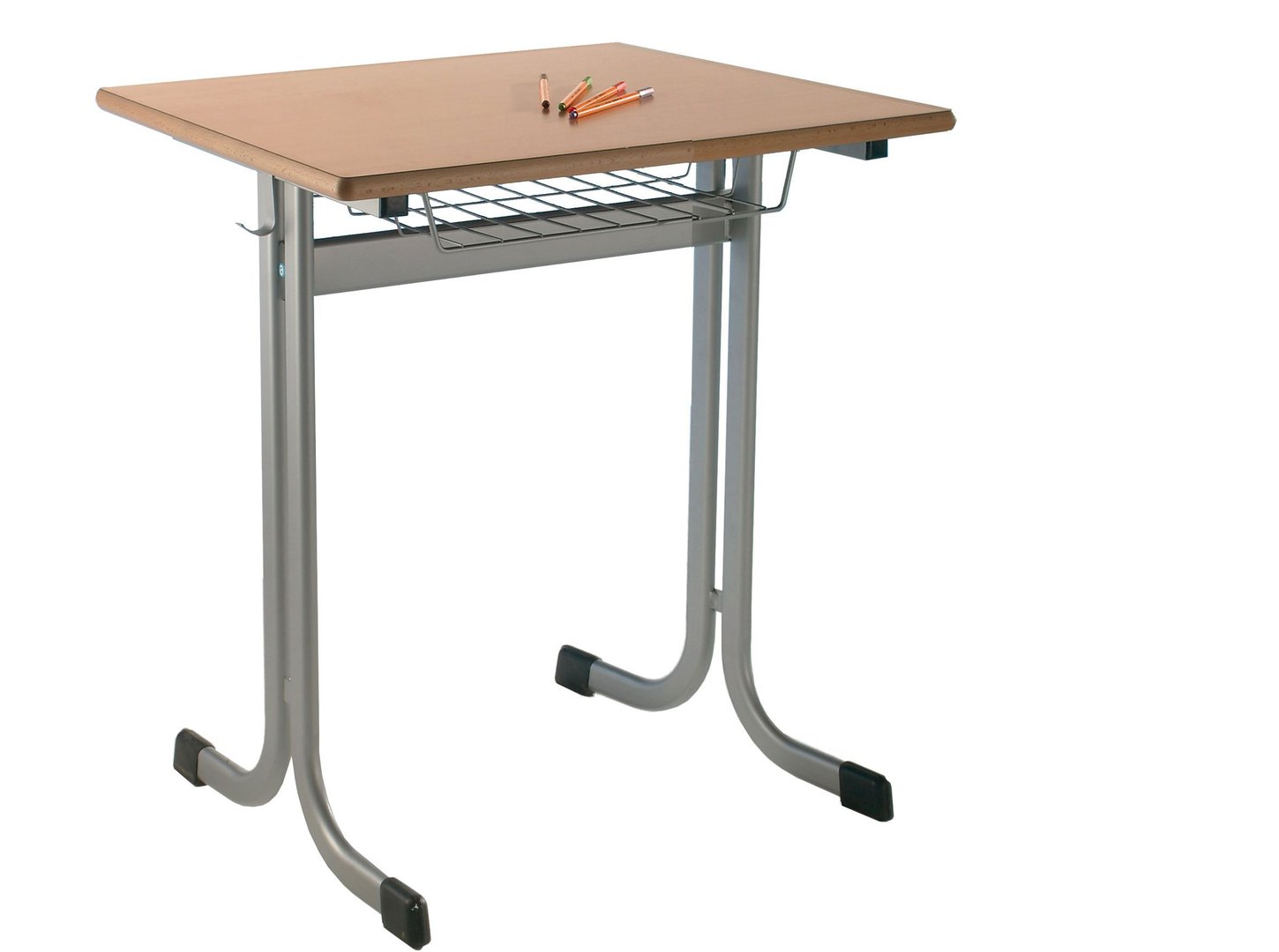 Einerschülertisch Modell MT Drahtkorbablage