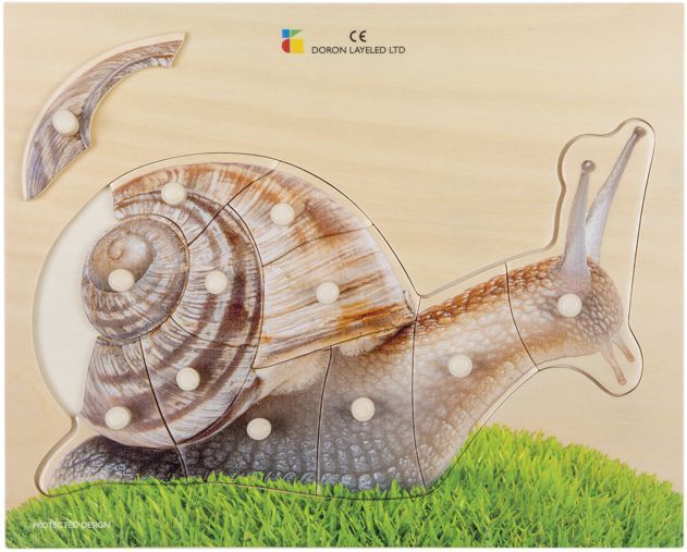 Holz-Puzzle realistisch, Schnecke