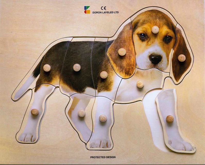 Holz-Puzzle realistisch, Hund 11 Teile