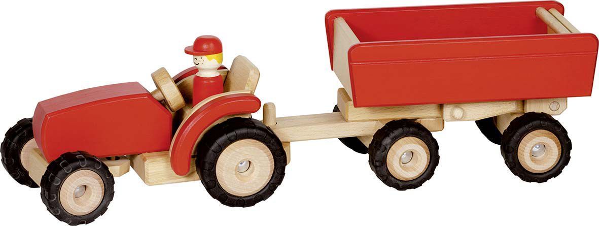 goki Traktor mit Anhänger rot