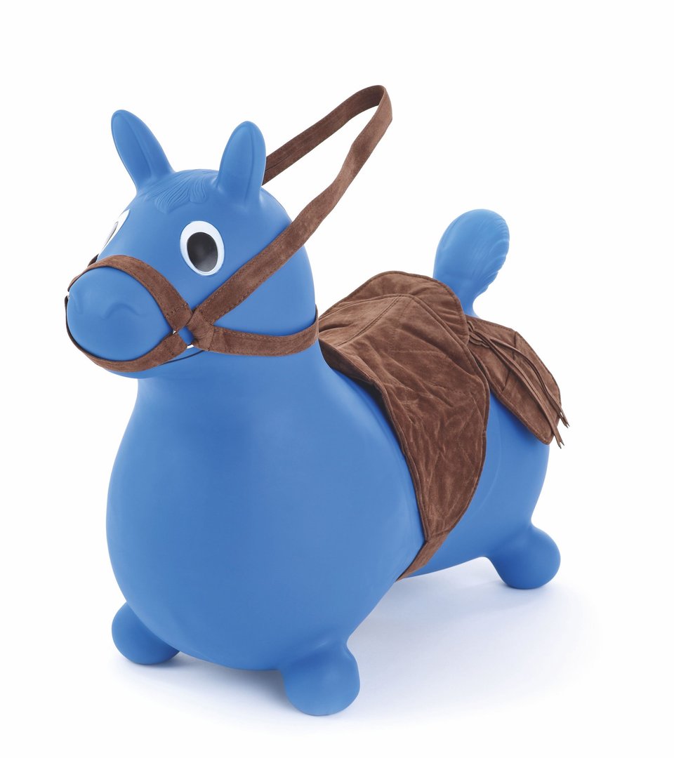 Hüpf-Pferd mit Halfter, Sattel und Taschen