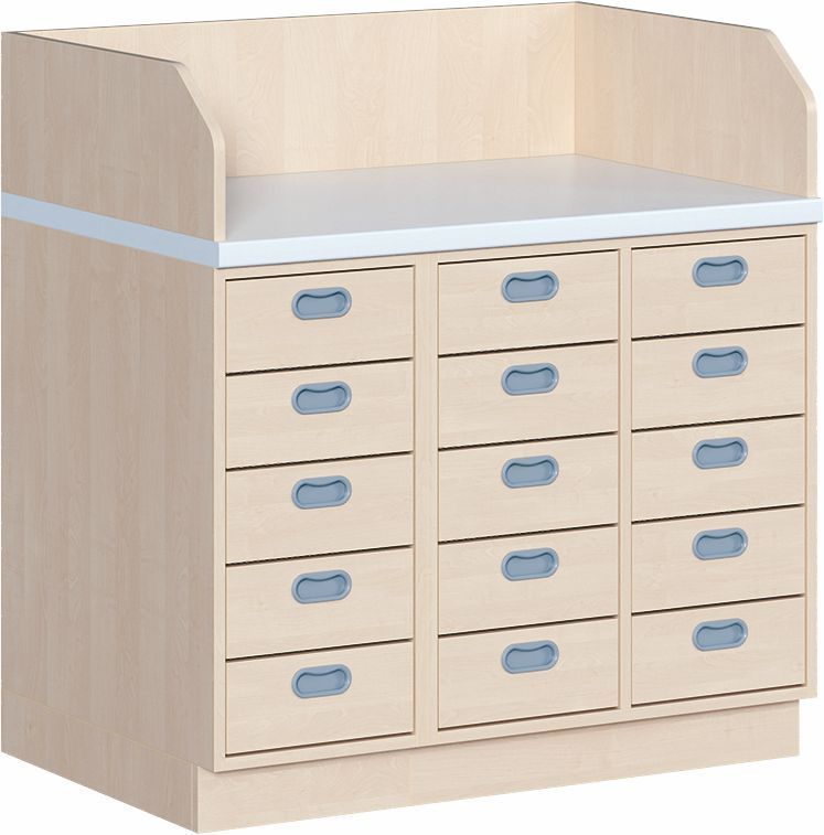 Wickelkommode B/T 107 x 91 cm, 15 Dekorschübe
