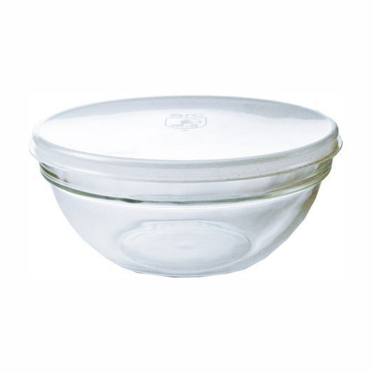 Stapelschale Hartglas 23 cm mit Deckel