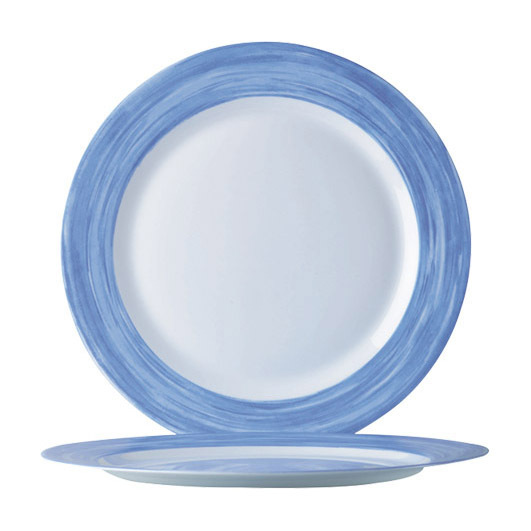 Teller flach 19,5 cm Hartglas Brush Blue