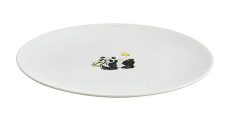 Teller flach 21 cm Porzellan, Pandabär