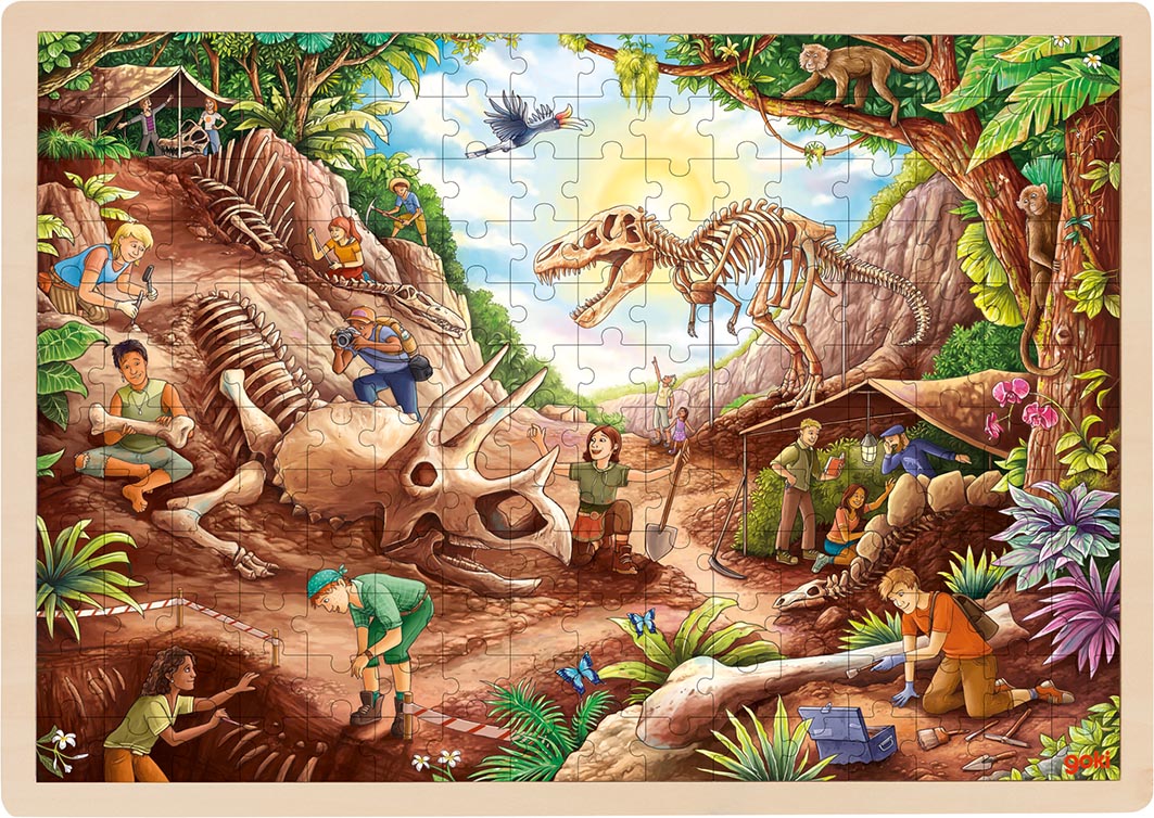 Einlegepuzzle Ausgrabung Dinosaurier 192 Teile