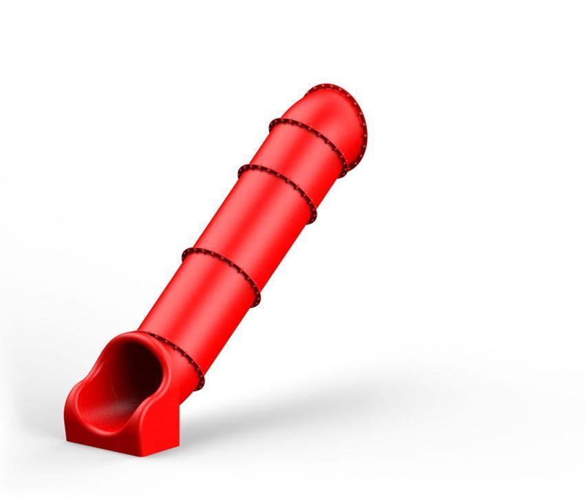 Standard-Röhrenrutsche Gerade, Starthöhe 210 cm, Rot